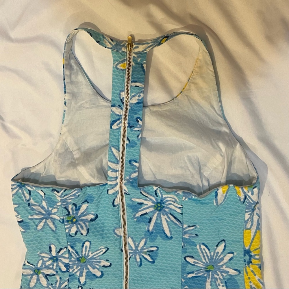 Lilly Pulitzer Grayes Breakwater Blue Daisy Shift Dress Size 2 Dance All Over - Picture 6 of 13